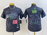 Cheap Youth Tampa Bay Rays #22 Jose Siri Number Charcoal 2024 City Connect Limited Stitched Jerseys