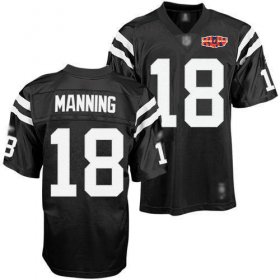 Wholesale Cheap Colts #18 Peyton Manning Black Shadow With Super Bowl Patch Stitched NFL Jersey