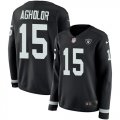 Wholesale Cheap Nike Raiders #15 Nelson Agholor Black Team Color Women's Stitched NFL Limited Therma Long Sleeve Jersey