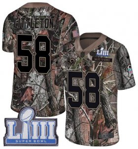 Wholesale Cheap Nike Rams #58 Cory Littleton Camo Super Bowl LIII Bound Men\'s Stitched NFL Limited Rush Realtree Jersey