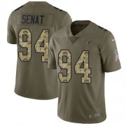 Wholesale Cheap Nike Falcons #94 Deadrin Senat Olive/Camo Men's Stitched NFL Limited 2017 Salute To Service Jersey