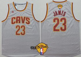 Wholesale Cheap Men\'s Cleveland Cavaliers #23 LeBron James 2017 The NBA Finals Patch Gray Jersey