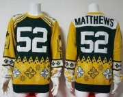 Wholesale Cheap Nike Packers #52 Clay Matthews Green/Yellow Men's Ugly Sweater