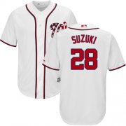 Wholesale Cheap Nationals #28 Kurt Suzuki White New Cool Base Stitched Youth MLB Jersey