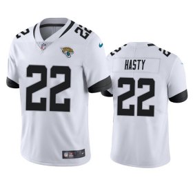 Cheap Men\'s Jacksonville Jaguars #22 JaMycal Hasty White Vapor Untouchable Limited Stitched Jersey