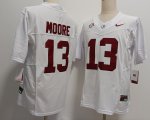 Cheap Men's Alabama Crimson Tide #13 Malachi Moore White FUSE College Stitched Jersey