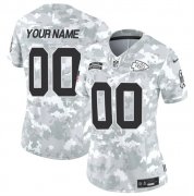 Cheap Women's Kansas City Chiefs Active Player Custom 2024 F.U.S.E Arctic Camo Salute To Service Limited Stitched Football Jersey(Run Small)