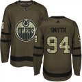 Wholesale Cheap Adidas Oilers #94 Ryan Smyth Green Salute to Service Stitched NHL Jersey