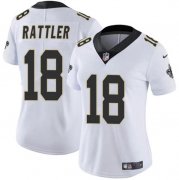 Cheap Women's New Orleans Saints #18 Spencer Rattler White Vapor Stitched Game Jersey(Run Small)