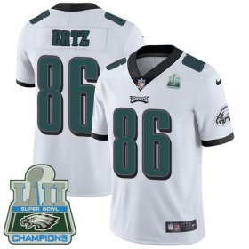 Wholesale Cheap Nike Eagles #86 Zach Ertz White Super Bowl LII Champions Men\'s Stitched NFL Vapor Untouchable Limited Jersey