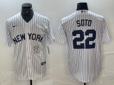 Cheap Men's New York Yankees #22 Juan Soto White 2024 Cool Base Stitched Jersey