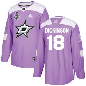 Wholesale Cheap Adidas Stars #18 Jason Dickinson Purple Authentic Fights Cancer 2020 Stanley Cup Final Stitched NHL Jersey