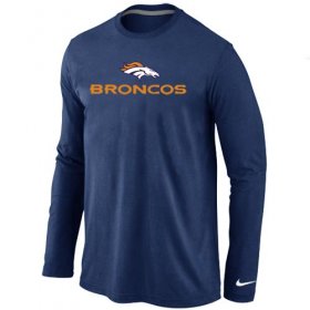 Wholesale Cheap Nike Denver Broncos Authentic Logo Long Sleeve T-Shirt Dark Blue