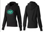 Wholesale Cheap Women's New York Jets Logo Pullover Hoodie Black