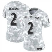 Cheap Women's Baltimore Ravens #2 Nate Wiggins 2024 F.U.S.E Arctic Camo Salute To Service Limited Stitched Football Jersey(Run Small)