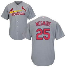 Cheap Men\'s St Louis Cardinals #25 Mark McGwire Grey Cool Base Stitched Baseball Jersey