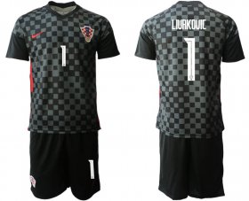 Wholesale Cheap Men 2020-2021 European Cup Croatia away black 1 Nike Soccer Jersey