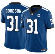 Cheap Men's Indianapolis Colts #31 Tyler Goodson Blue 2024 F.U.S.E. Throwback Vapor Limited Stitched Football Jersey