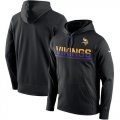 Wholesale Cheap Men's Minnesota Vikings Nike Black Sideline Circuit Pullover Performance Hoodie