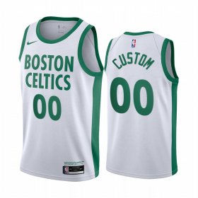 Wholesale Cheap Men\'s Nike Celitcs Custom Personalized Swingman White NBA 2020-21 City Edition Jersey