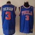 Wholesale Cheap Philadelphia 76ers #3 Allen Iverson Blue 10TH Swingman Jersey