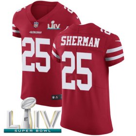 Wholesale Cheap Nike 49ers #25 Richard Sherman Red Super Bowl LIV 2020 Team Color Men\'s Stitched NFL Vapor Untouchable Elite Jersey