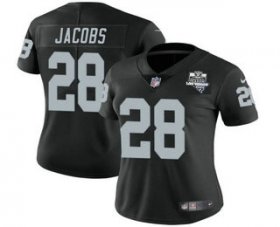 Wholesale Cheap Women\'s Las Vegas Raiders Black #28 Josh Jacobs 2020 Inaugural Season Vapor Untouchable Limited Stitched Jersey