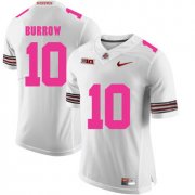 Wholesale Cheap Ohio State Buckeyes 10 Joe Burrow White 2018 Breast Cancer Awareness College Football Jersey