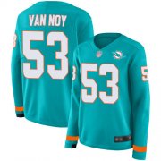 Wholesale Cheap Nike Dolphins #53 Kyle Van Noy Aqua Green Team Color Women's Stitched NFL Limited Therma Long Sleeve Jersey