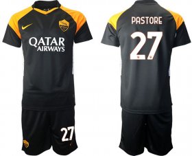 Wholesale Cheap Men 2020-2021 club Roma away 27 black Soccer Jerseys