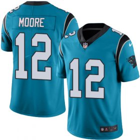 Wholesale Cheap Nike Panthers #12 DJ Moore Blue Alternate Men\'s Stitched NFL Vapor Untouchable Limited Jersey