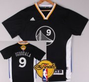 Wholesale Cheap Men's Golden State Warriors #9 Andre Iguodala Black Short-Sleeved 2017 The NBA Finals Patch Jersey