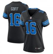 Cheap Women's Detroit Lions #16 Jared Goff Black 2nd Alternate Stitched Jersey(Run Smaller)