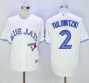 Wholesale Cheap Blue Jays #2 Troy Tulowitzki White New Cool Base 40th Anniversary Stitched MLB Jersey