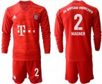 Wholesale Cheap Bayern Munchen #2 Wagner Home Long Sleeves Soccer Club Jersey