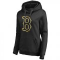 Wholesale Cheap Women's Boston Red Sox Gold Collection Pullover Hoodie Black