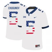 Wholesale Cheap West Virginia Mountaineers 5 Chris Chugunov White USA Flag College Football Jersey