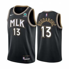 Wholesale Cheap Nike Hawks #13 Bogdan Bogdanovic Black NBA Swingman 2020-21 City Edition Jersey