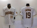 Cheap Men's San Diego Padres #19 Tony Gwynn White Team Logo Stitched Cool Base Nike Jerseys