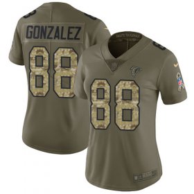 Wholesale Cheap Nike Falcons #88 Tony Gonzalez Olive/Camo Women\'s Stitched NFL Limited 2017 Salute to Service Jersey