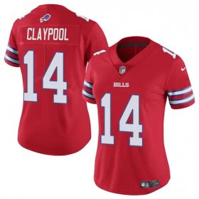 Cheap Women\'s Buffalo Bills #14 Chase Claypool Red Vapor Football Stitched Jersey(Run Small)