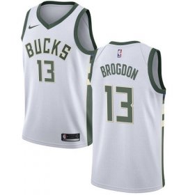 Cheap Youth Milwaukee Bucks #13 Malcolm Brogdon White Basketball Swingman Association Edition Jersey