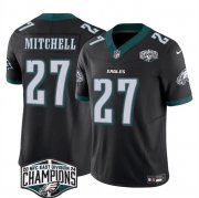 Cheap Men's Philadelphia Eagles #27 Quinyon Mitchell Black 2024 New NFC East Champions F.U.S.E. Vapor Untouchable Limited Stitched Football Jersey