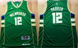 Wholesale Cheap Men's Milwaukee Bucks #12 Jabari Parker Revolution 30 Swingman 2015 New Green Jersey