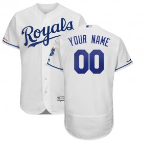 Wholesale Cheap Kansas City Royals Majestic Home Authentic Collection Flex Base Custom Jersey White