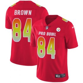 Wholesale Cheap Nike Steelers #84 Antonio Brown Red Men\'s Stitched NFL Limited AFC 2019 Pro Bowl Jersey