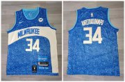 Cheap Bucks 34 Giannis Antetokounmpo Blue Nike 2023-24 City Edition Swingman Jersey