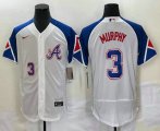 Wholesale Cheap Men's Atlanta Braves #3 Dale Murphy Number White 2023 City Connect Flex Base Stitched Jersey