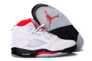 Wholesale Cheap Air Jordan 5 Retro Shoes White/Fire Red-Black