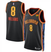 Cheap Men's Oklahoma City Thunder #8 Jalen Williams Black 2024-25 City Edition Stitched Basketball Jersey